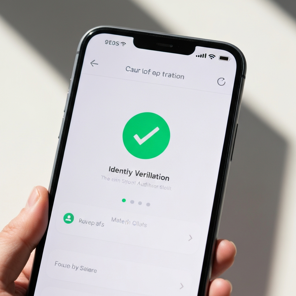 Digital identity verification interface showing streamlined KYC document upload and approval process